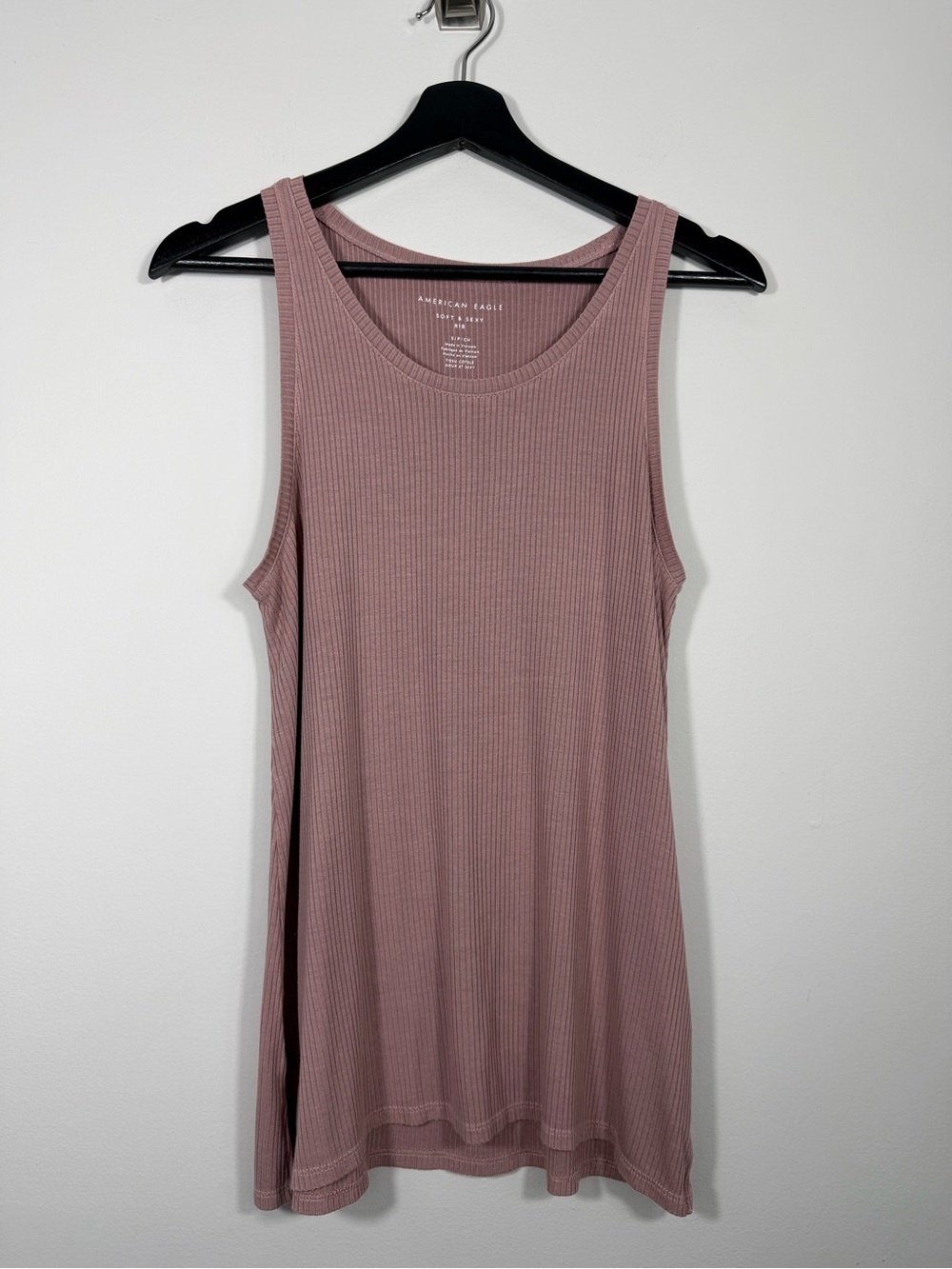American Eagle Soft & Sexy Rib Mauve Swing Tank Top Women’s Small